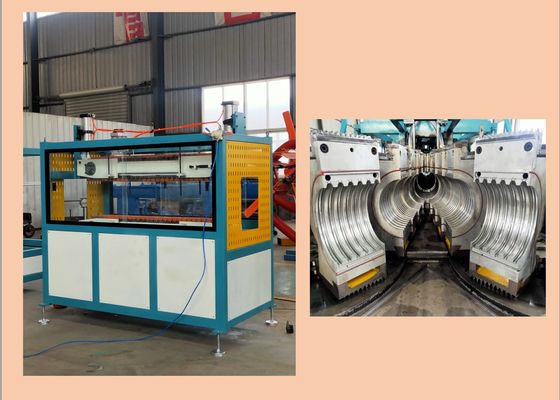 خط اکستروژن لوله راه راه PLC PVC PP PE 400mm